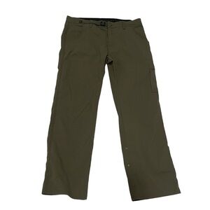 Prana Stretch Zion Pant II Men’s Brown Hiking Outdoors Relaxed Fit - Size 36x32